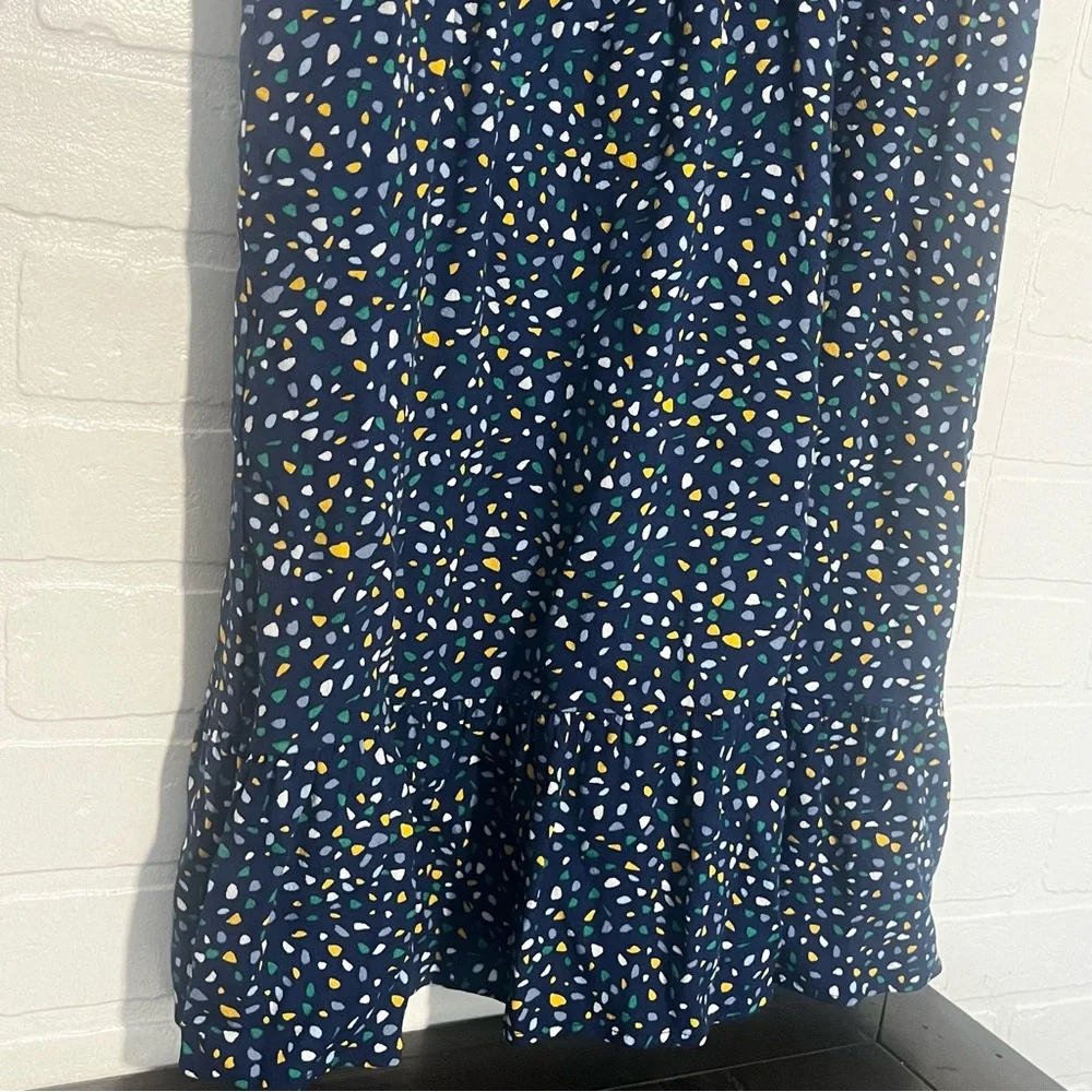 Banana Republic Womens Dress Navy Blue Flowy Rayon Dress Short Sleeves Medium